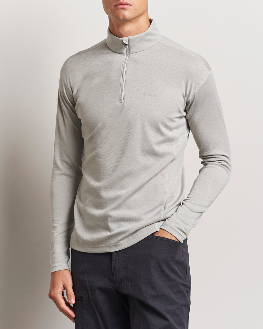 Herren | T-Shirts | Snow Peak | Wool Blend Half Zip T-Shirt Icegrey