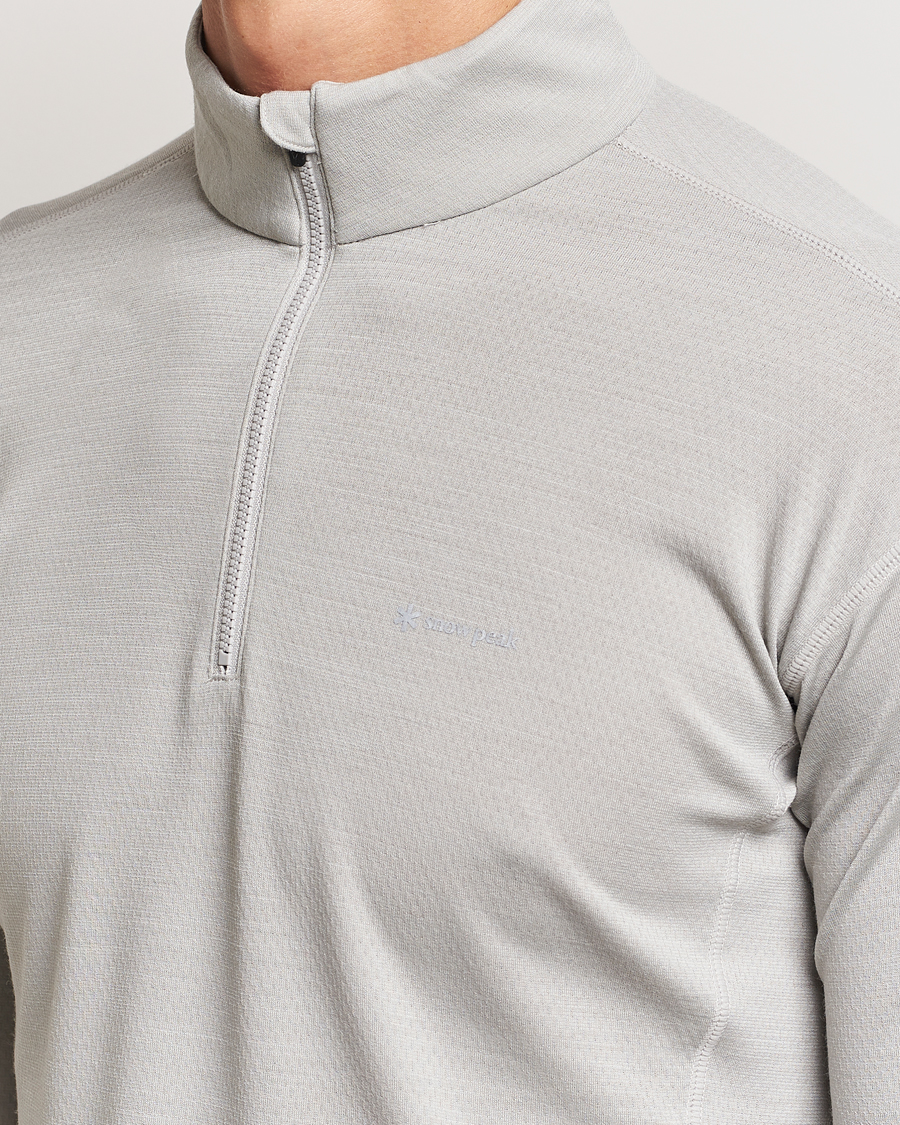 Herren | T-Shirts | Snow Peak | Wool Blend Half Zip T-Shirt Icegrey