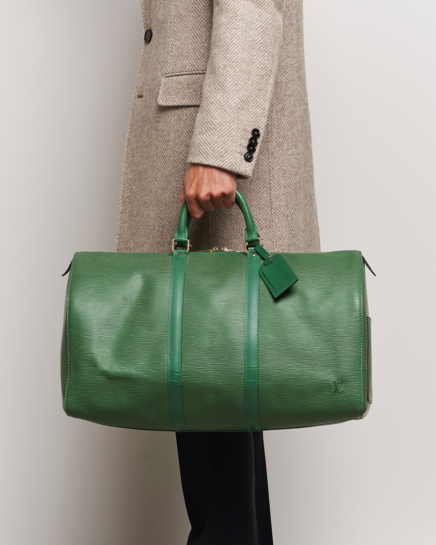 Herren | Louis Vuitton Pre-Owned Keepall 50 EPI Leather Bag Green | Louis Vuitton Pre-Owned | Keepall 50 EPI Leather Bag Green
