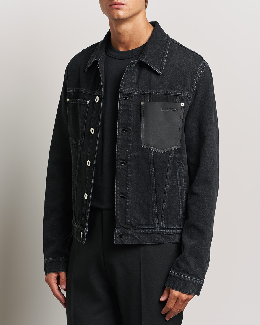 Herren | Jacken | Lanvin | Leather Pocket Denim Jacket Black