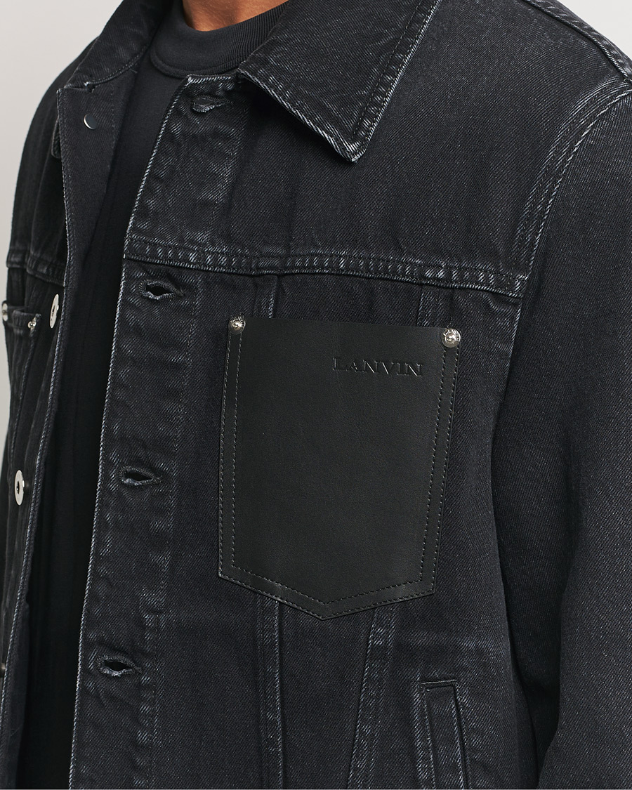 Herren | Jacken | Lanvin | Leather Pocket Denim Jacket Black