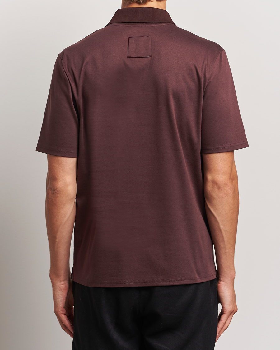 Herren | Poloshirts | Lanvin | Mohair Logo Short Sleeve Polo Burgundy