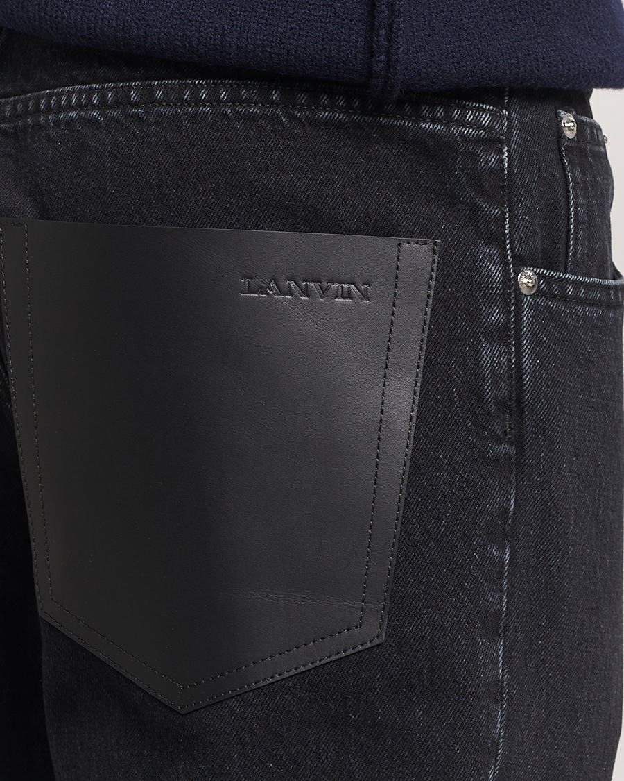 Herren | Jeans | Lanvin | Leather Pocket Denim Pants Black