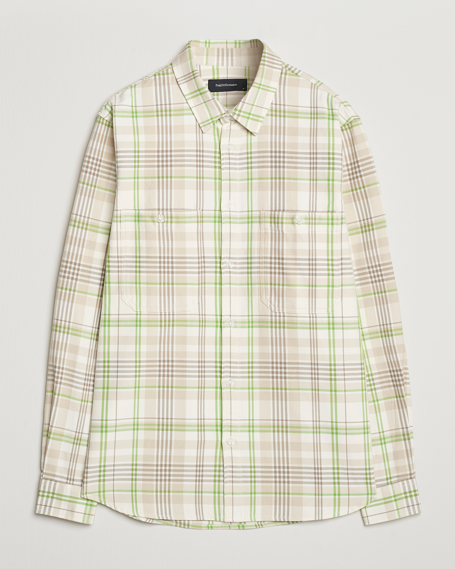 Herren | Hemden | Peak Performance | Heavy Flannel Cotton Shirt Checked Beige