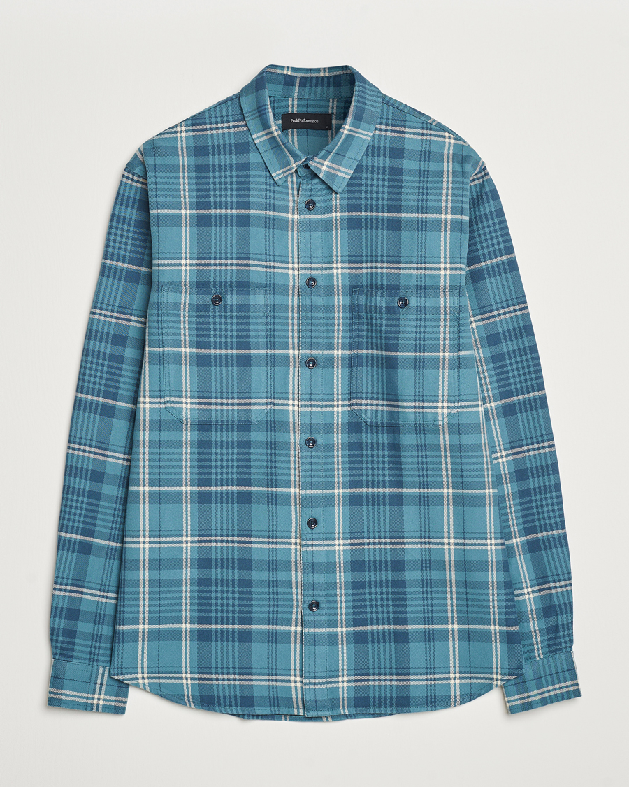 Herren | Hemden | Peak Performance | Heavy Flannel Cotton Shirt Checked Blue