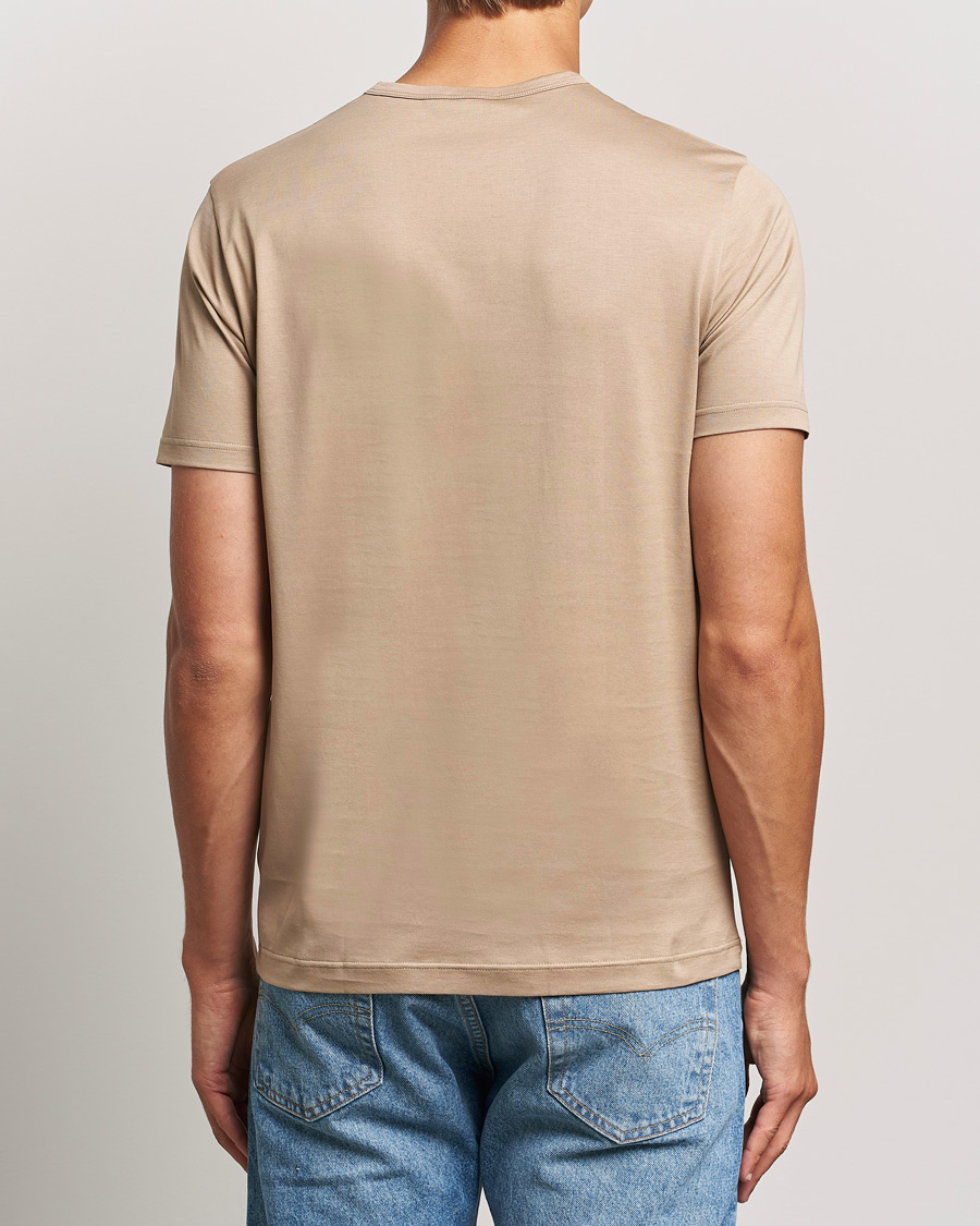 Herren | T-Shirts | Sunspel | Crew Neck Q82 Cotton T-Shirt Sandstone