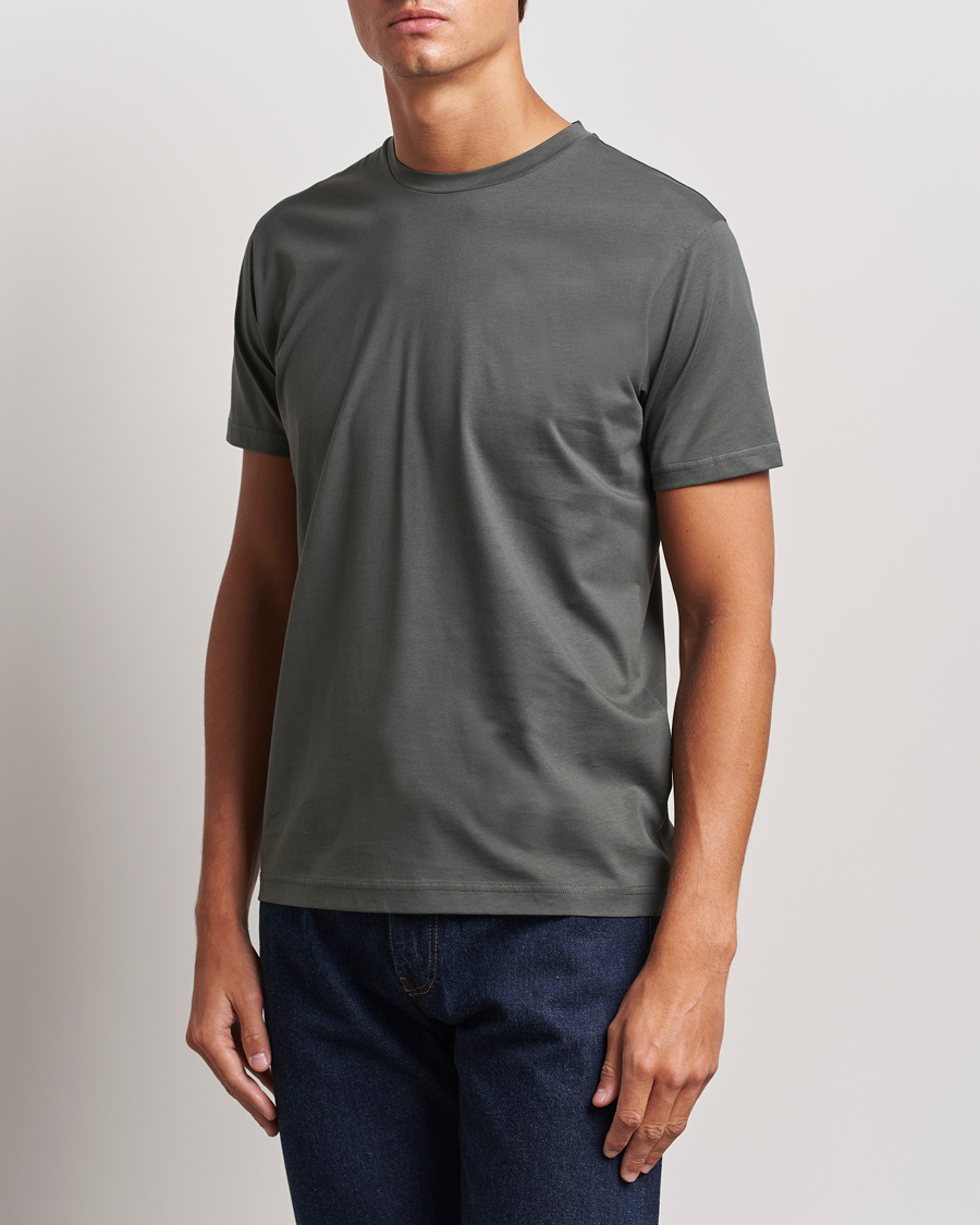 Herren | T-Shirts | Sunspel | Riviera Midweight T-Shirt Drill Green