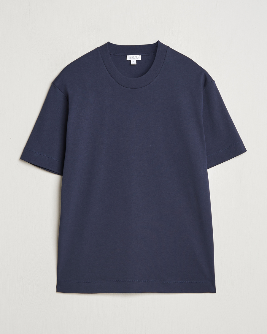 Herren | T-Shirts | Sunspel | Heavy Weight Supima Cotton T-Shirt Navy