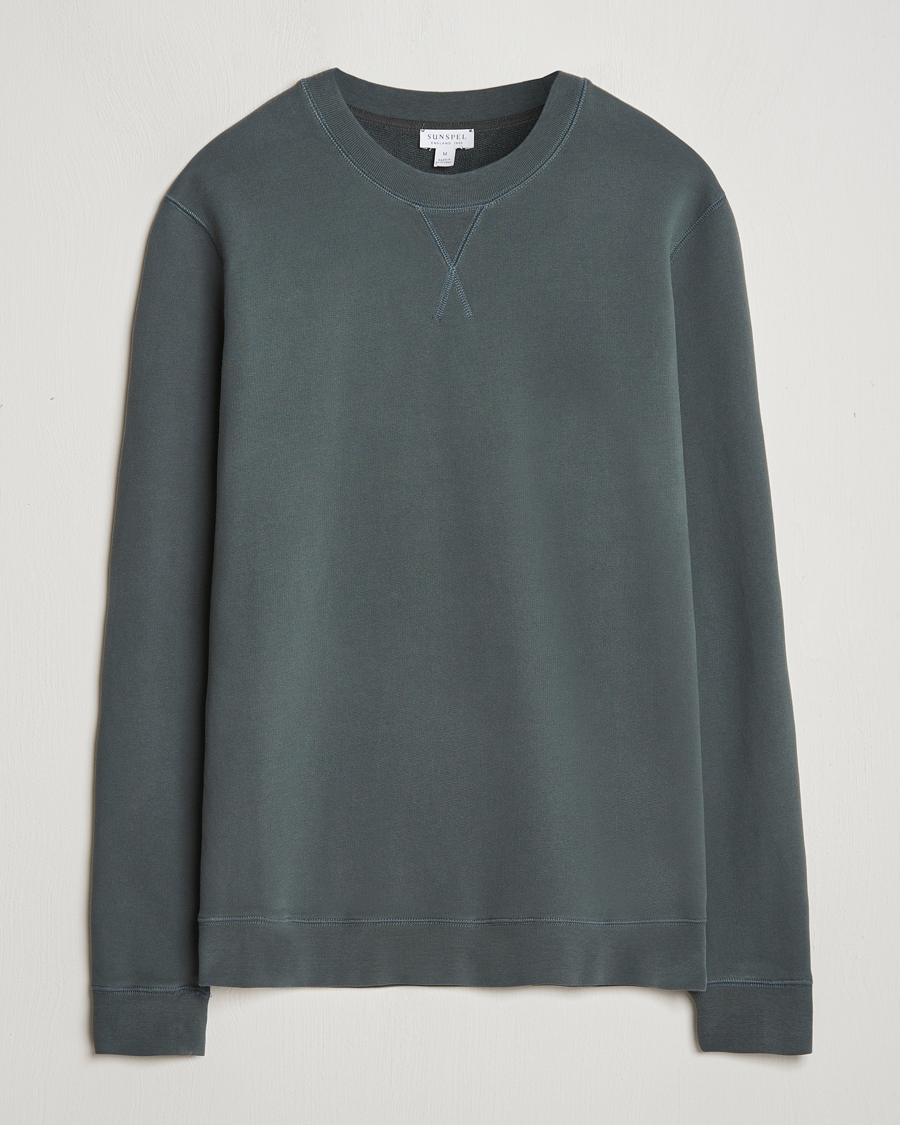Herren | Pullover | Sunspel | Loopback Sweatshirt Drill Green