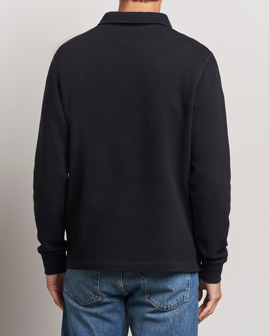 Herren | Pullover | Sunspel | Zip Loopback Sweatshirt Polo Black