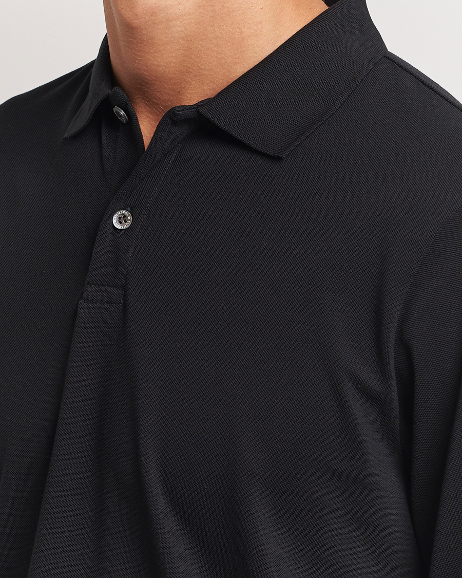 Herren | Pullover | Sunspel | Long Sleeve Pique Poloshirt Black