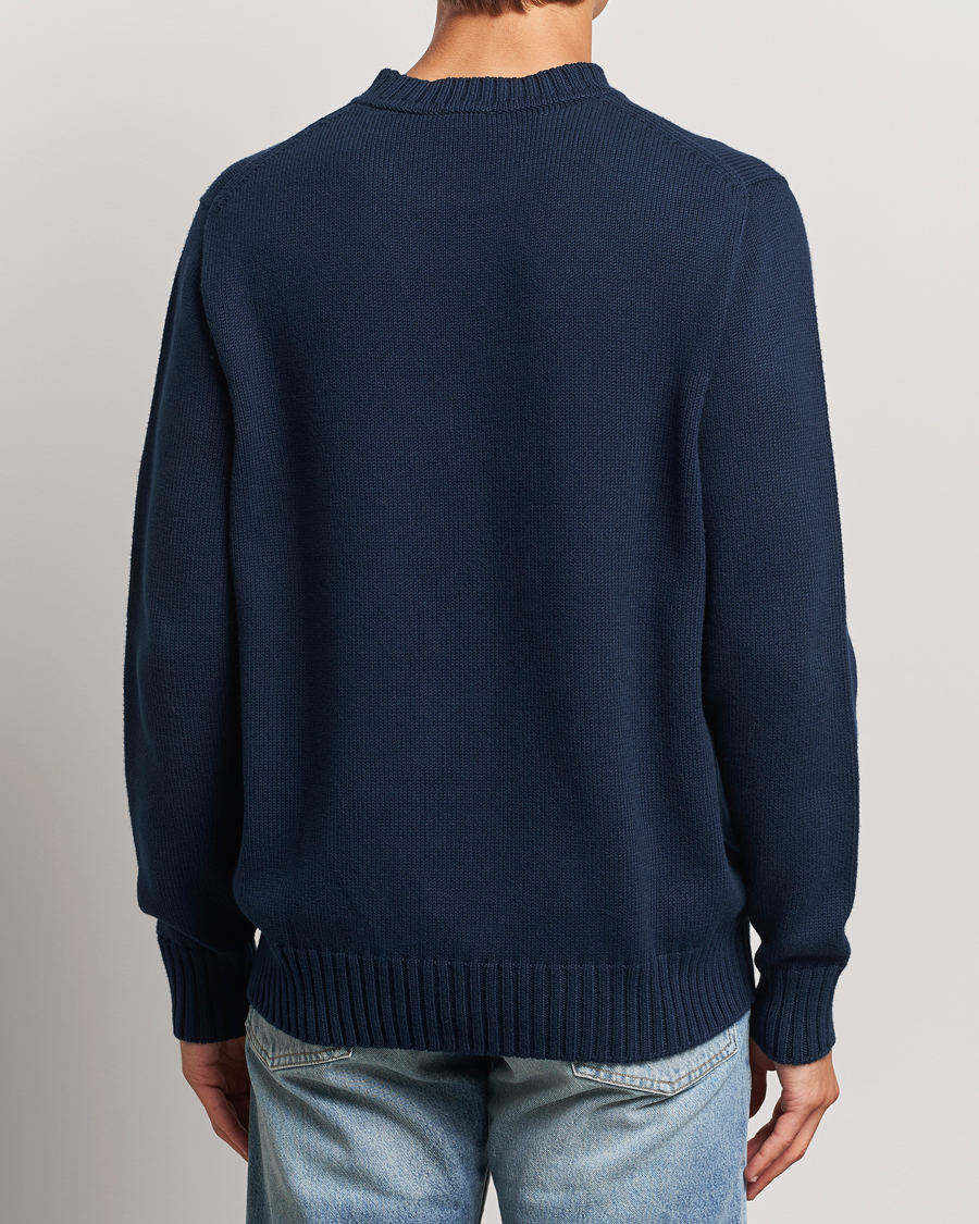 Herren | Pullover | Sunspel | Mid Weight Cotton Crew Ligh Navy