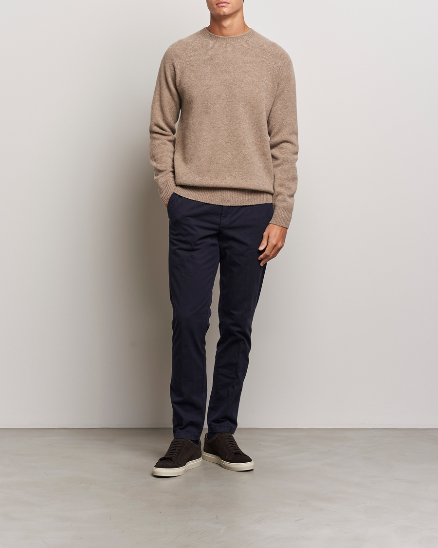 Herren | Pullover | Sunspel | Lambswool Crewneck Sandstone