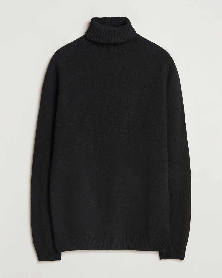 Herren | Pullover | Sunspel | Lambswool Poloshirt Black