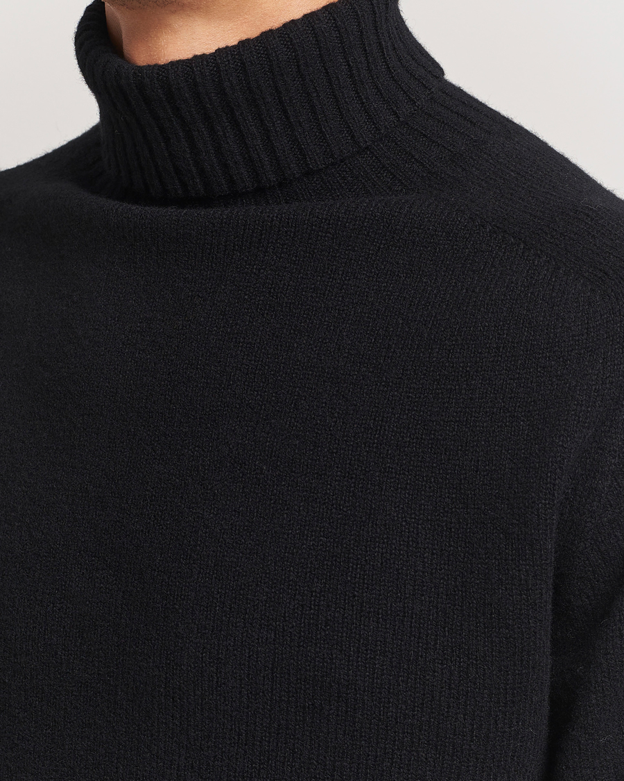 Herren | Pullover | Sunspel | Lambswool Poloshirt Black
