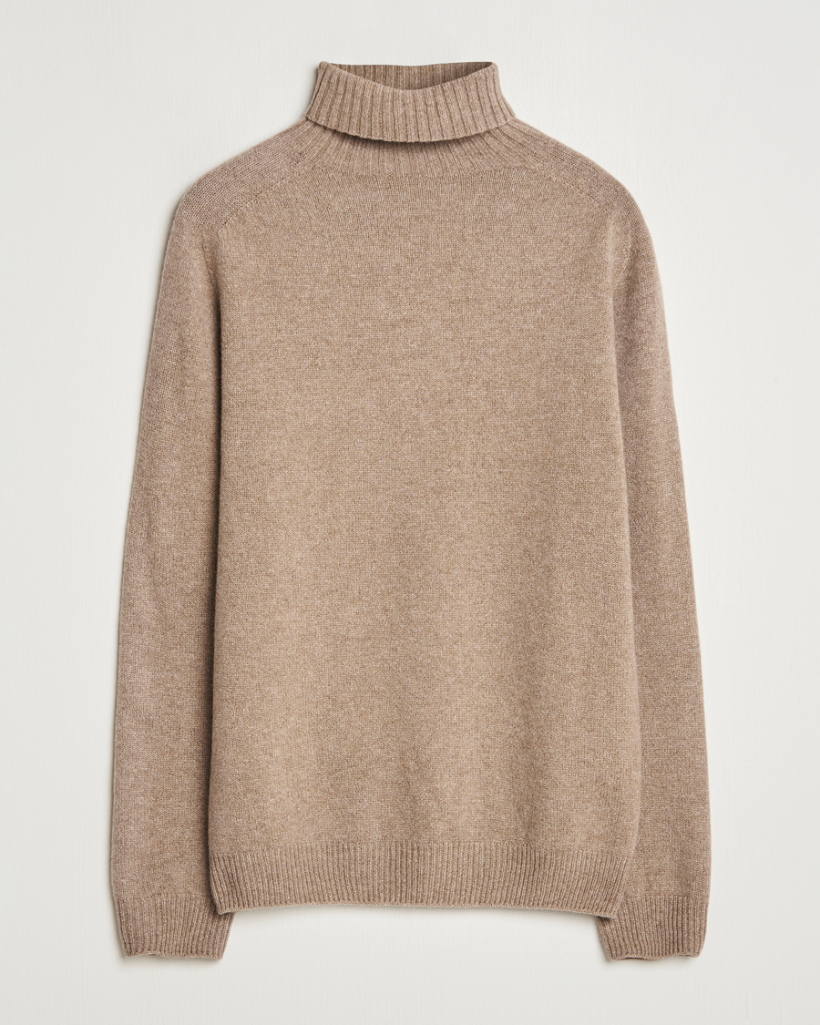 Herren | Pullover | Sunspel | Lambswool Poloshirt Sandstone