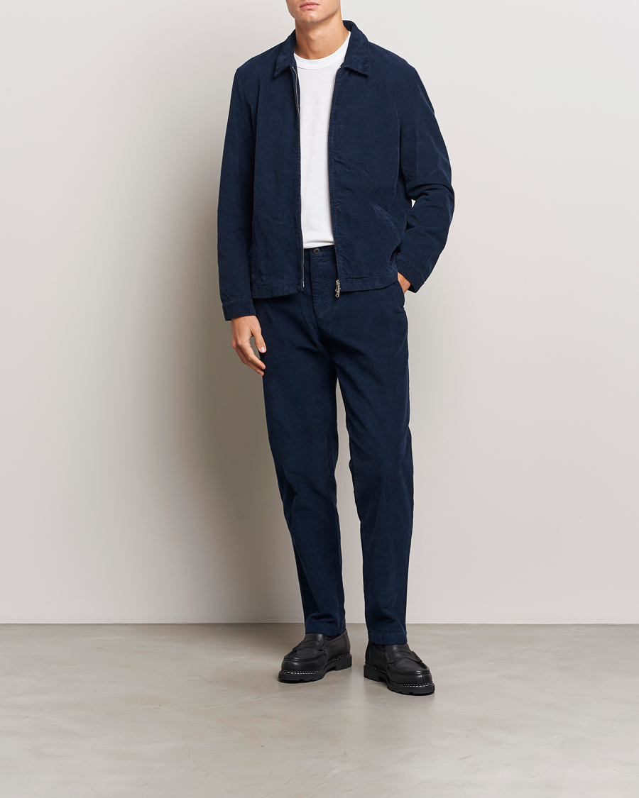 Herren | Hosen | Sunspel | Corduroy Chore Trousers Navy