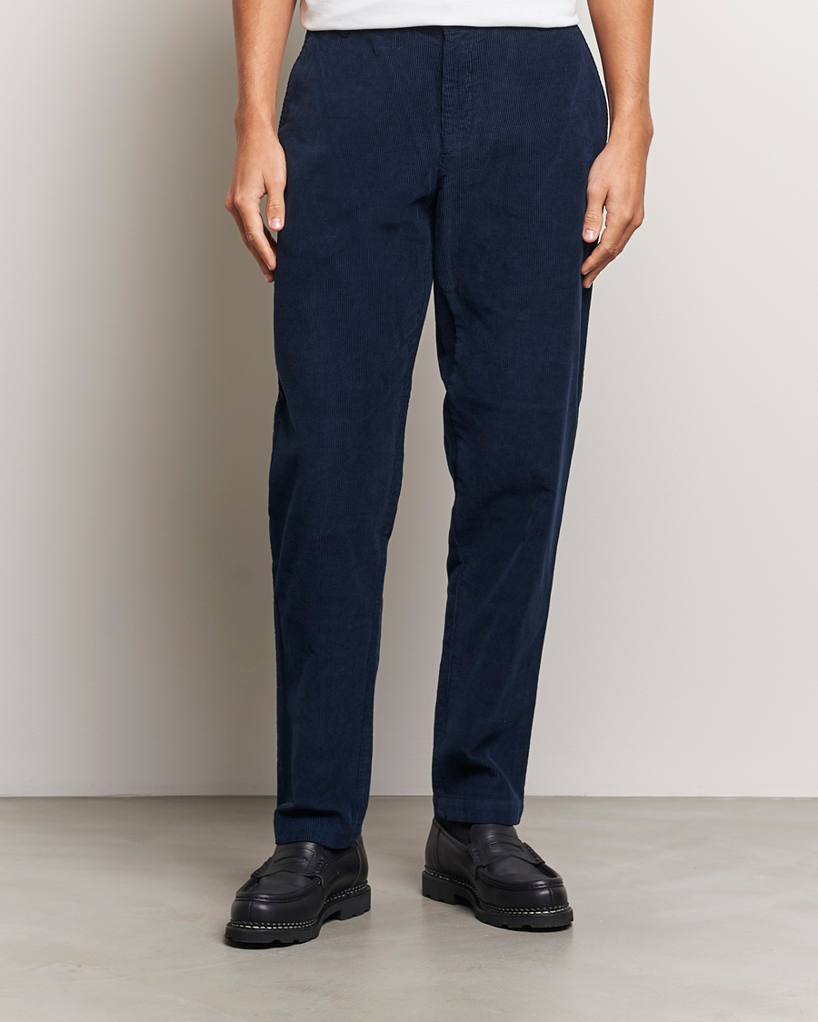 Herren | Hosen | Sunspel | Corduroy Chore Trousers Navy