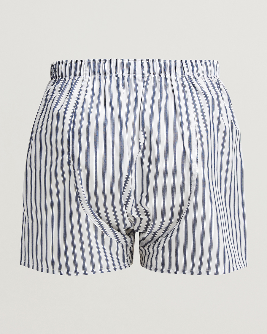 Herren | Unterwäsche | Sunspel | Cotton Stripe Boxer Broken Bar Stripe