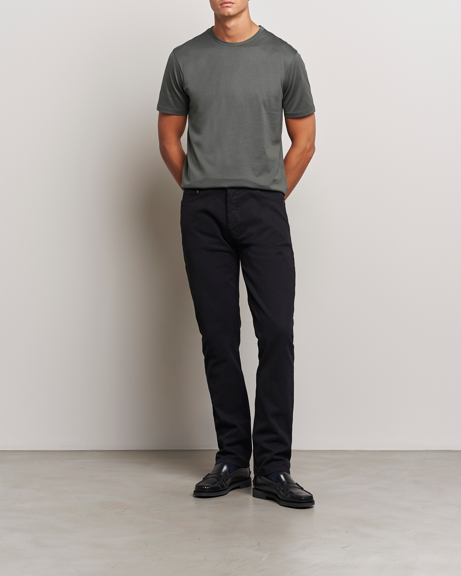 Herren | Hosen | Sunspel | Five Pocket Cotton Twill Trousers Black