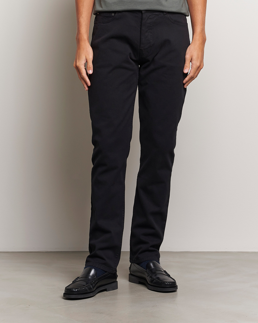 Herren | Hosen | Sunspel | Five Pocket Cotton Twill Trousers Black