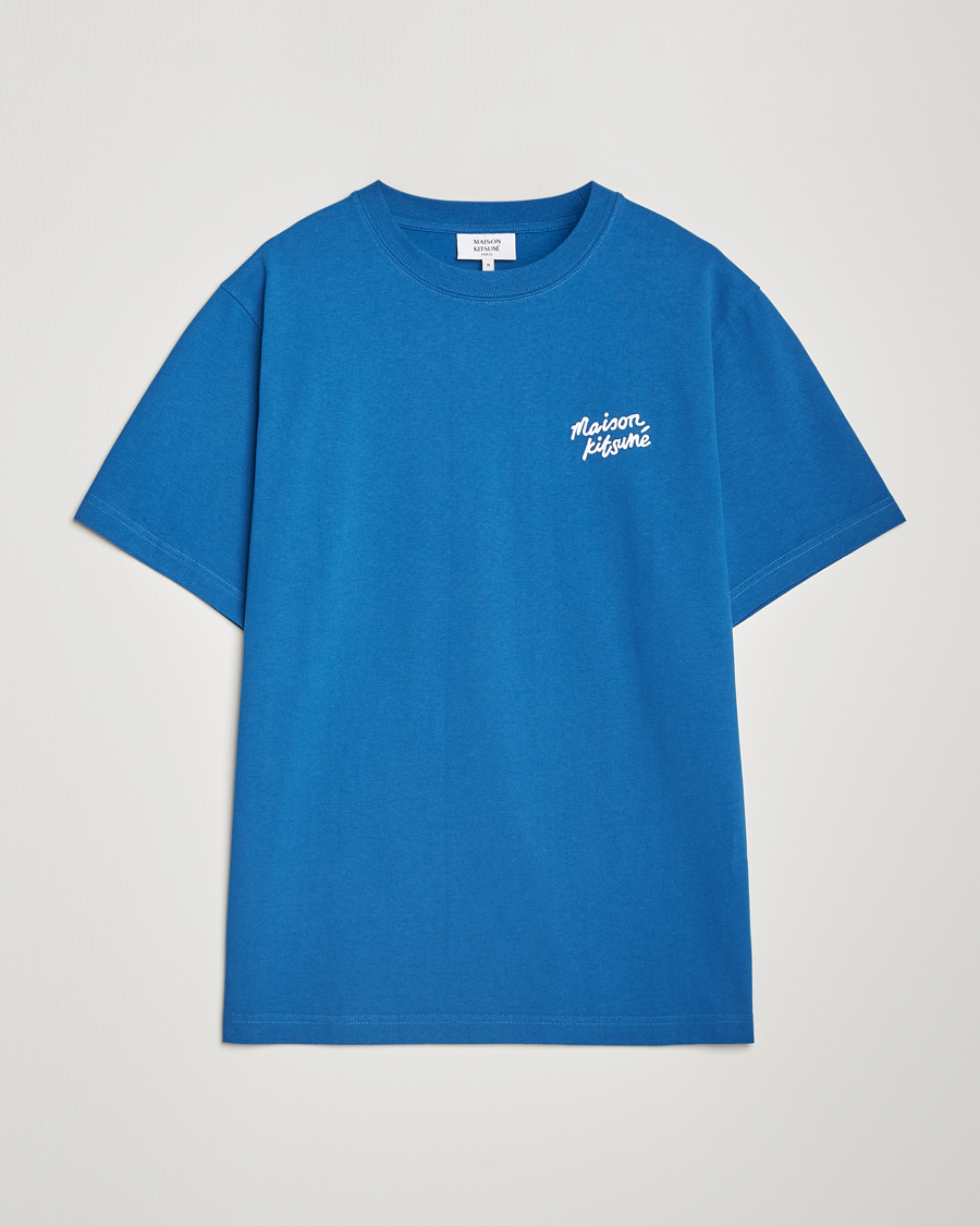 Herren | T-Shirts | Maison Kitsuné | Mini Handwriting T-shirt Celestial Blue