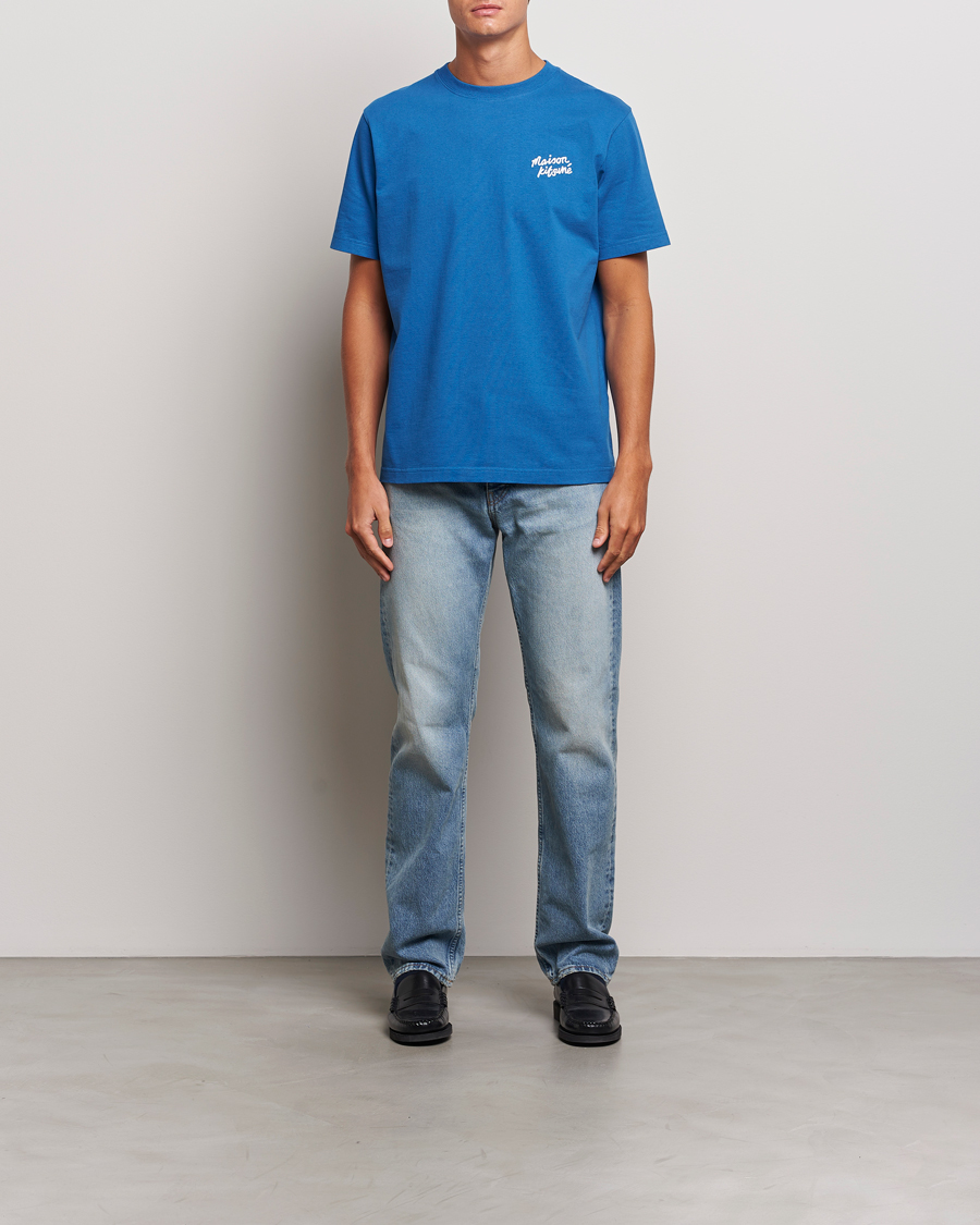 Herren | T-Shirts | Maison Kitsuné | Mini Handwriting T-shirt Celestial Blue