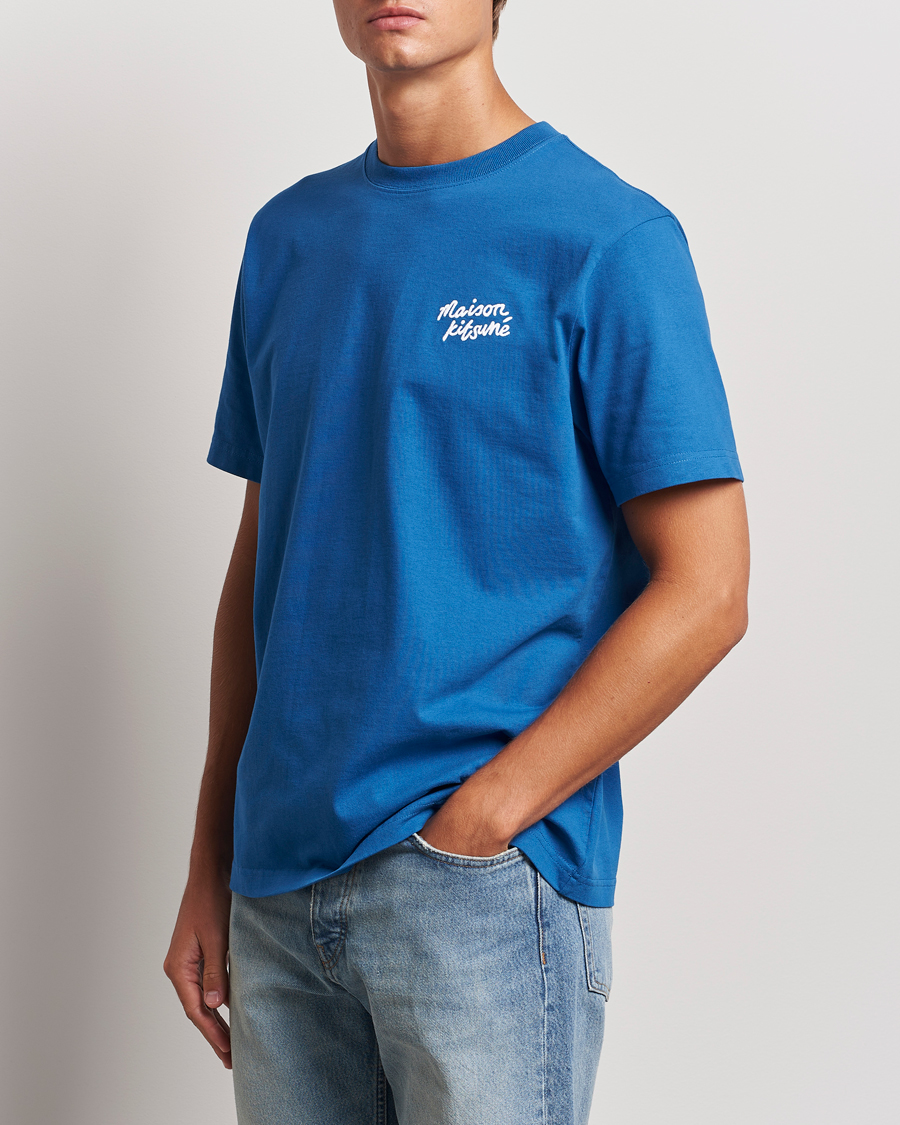 Herren | T-Shirts | Maison Kitsuné | Mini Handwriting T-shirt Celestial Blue