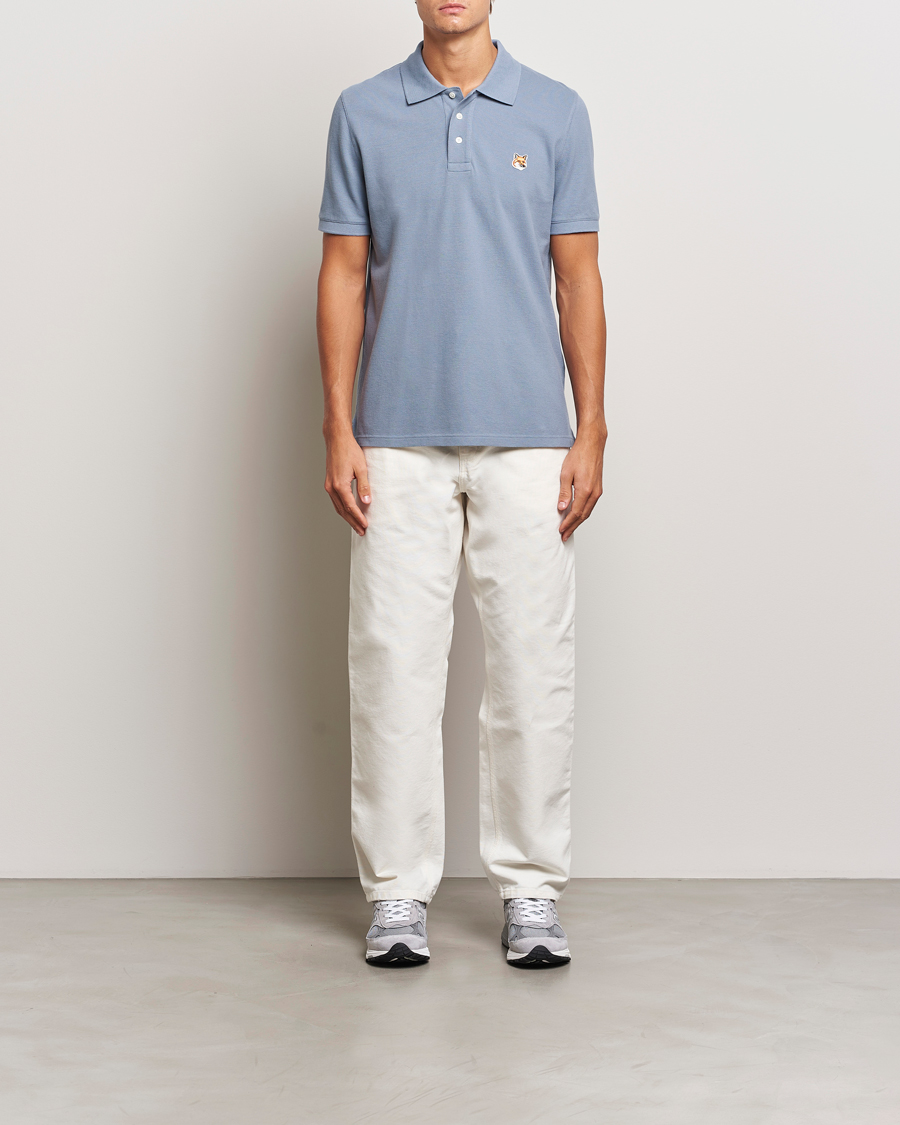 Herren | Poloshirts | Maison Kitsuné | Fox Head Polo Moonlight Blue