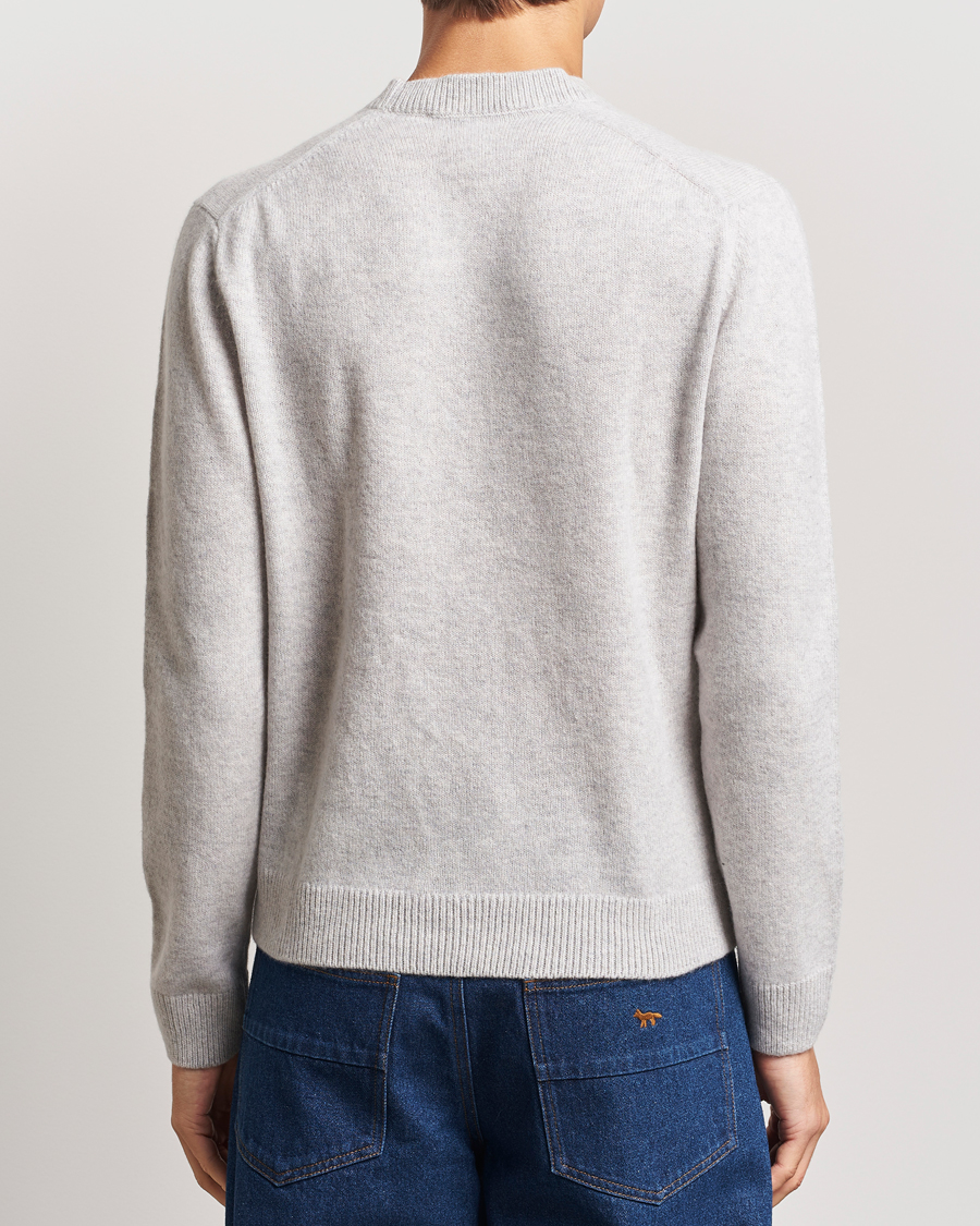Herren | Pullover | Maison Kitsuné | Bold Fox Lambswool Crew Neck Light Grey Melange