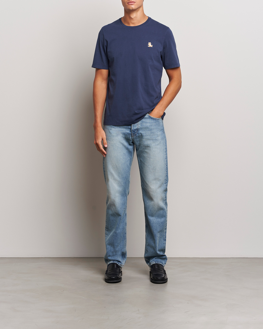 Herren | T-Shirts | Maison Kitsuné | Chillax Fox T-Shirt Eclipse Blue