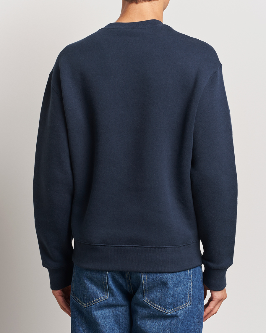 Herren | Pullover | Maison Kitsuné | Striped Handwriting Sweatshirt Navy