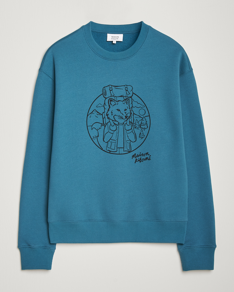 Herren | Pullover | Maison Kitsuné | Ramblin Fox Sweatshirt Lake Blue