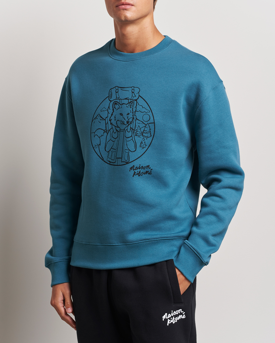 Herren | Pullover | Maison Kitsuné | Ramblin Fox Sweatshirt Lake Blue