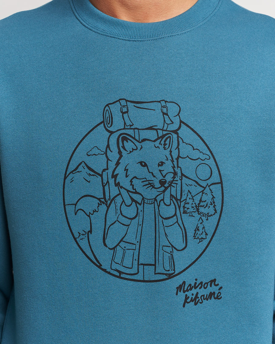 Herren | Pullover | Maison Kitsuné | Ramblin Fox Sweatshirt Lake Blue