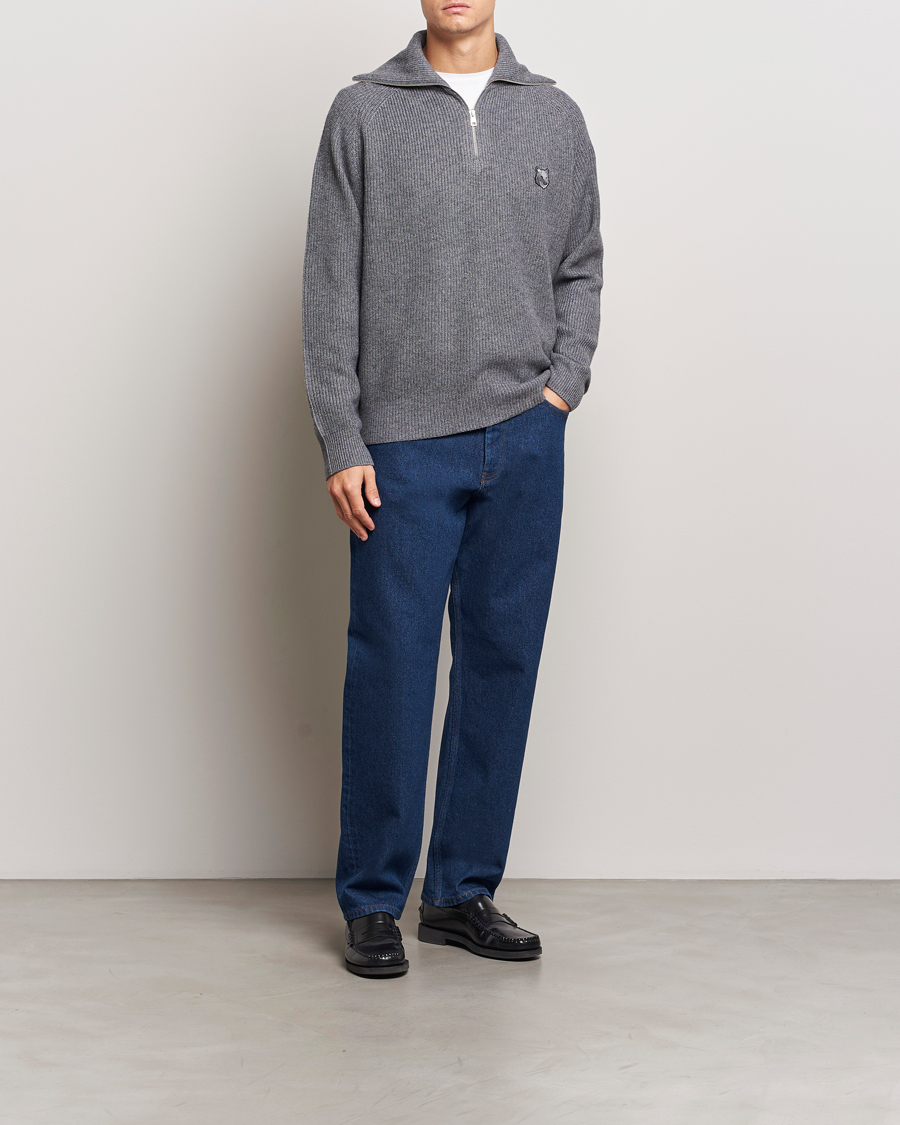 Herren | Jeans | Maison Kitsuné | Straight Fit Jeans Stone Washed Indigo
