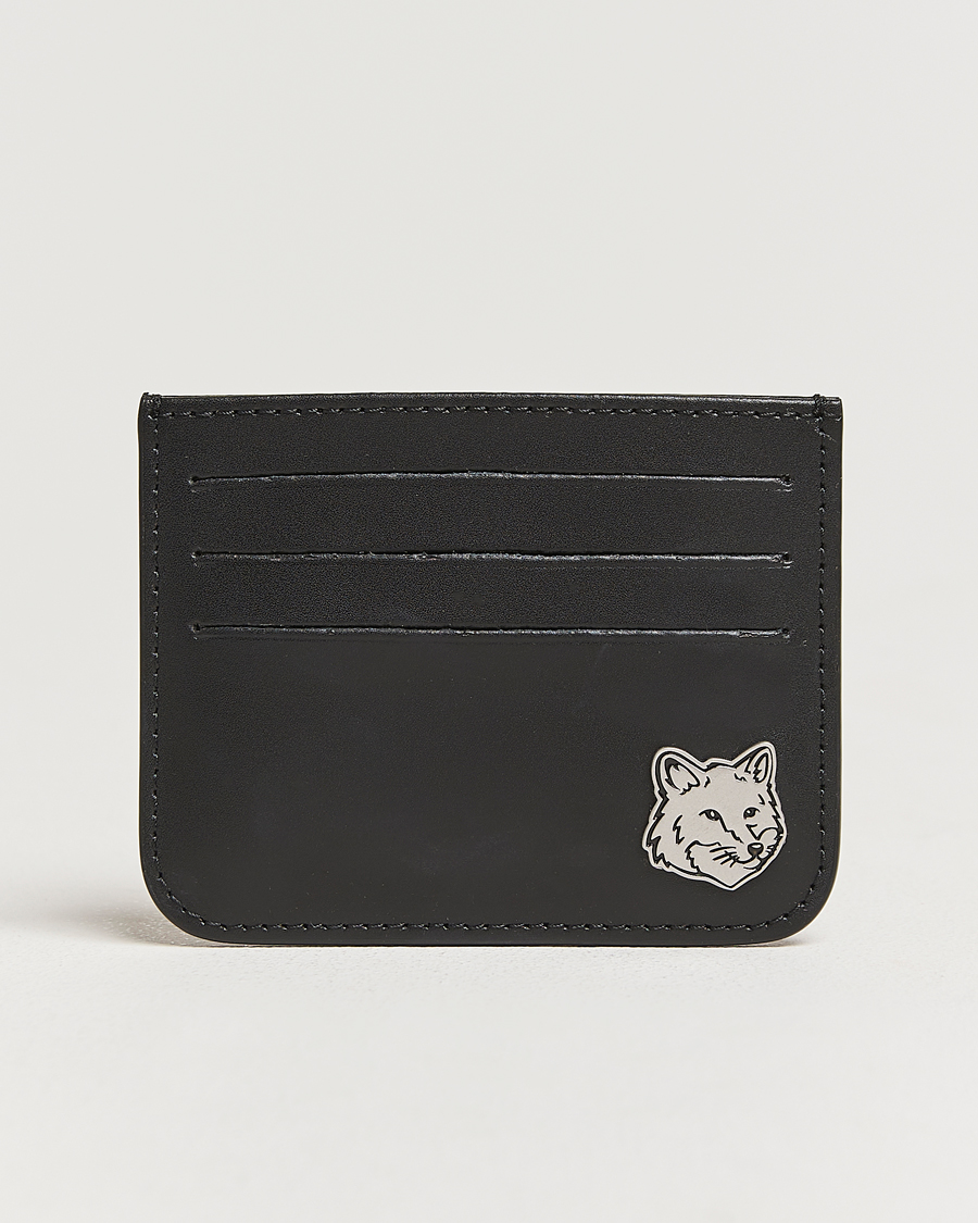 Herren | Maison Kitsuné Fox Head Card Holder Black | Maison Kitsuné | Fox Head Card Holder Black
