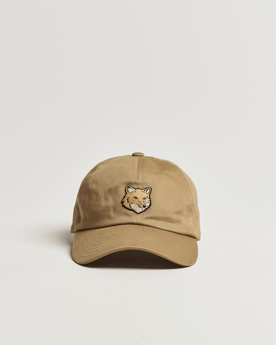 Herren | Maison Kitsuné Fox Head Cap Chino Beige | Maison Kitsuné | Fox Head Cap Chino Beige