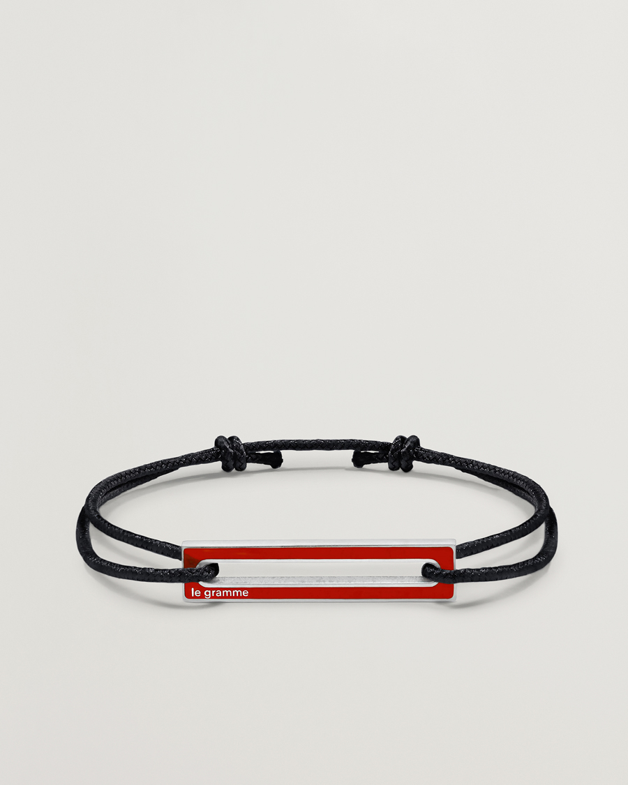 Herren | Schmuck | LE GRAMME | Lacquered Cord Bracelet Red