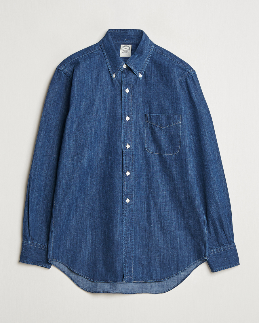 Herren | Hemden | Kamakura Shirts | Vintage Ivy Denim Button Down Shirt Dark Blue