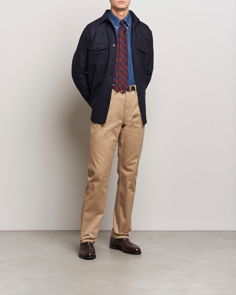 Herren | Hemden | Kamakura Shirts | Wool Flannel CPO Shirt Navy