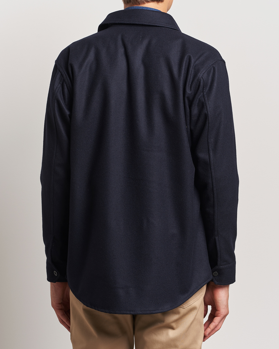 Herren | Hemden | Kamakura Shirts | Wool Flannel CPO Shirt Navy
