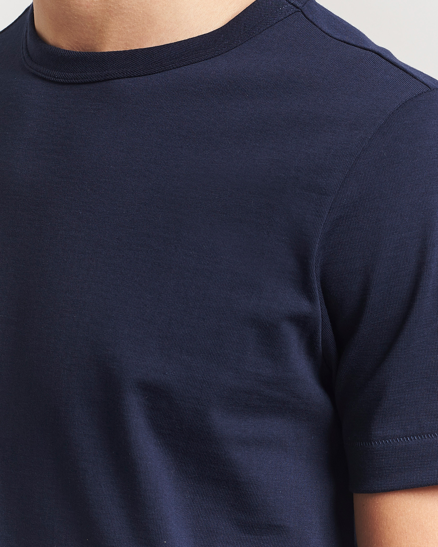 Herren | T-Shirts | Merz b. Schwanen | Relaxed Fit Loopwheeled T-Shirt Ink Blue