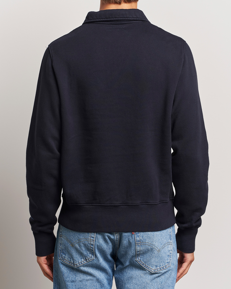 Herren | Pullover | Merz b. Schwanen | Vintage Fleece Half Zip Sweatshirt Dark Navy
