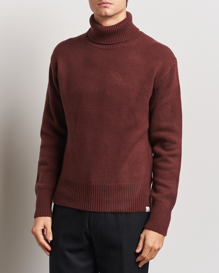Herren | Pullover | Merz b. Schwanen | Merino/Cashmere Rollneck Bark Brown