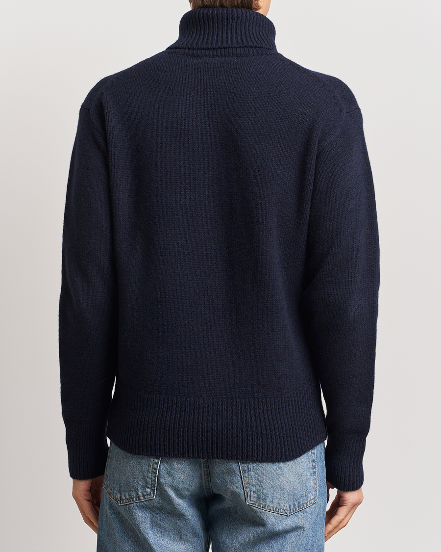 Herren | Pullover | Merz b. Schwanen | Merino/Cashmere Rollneck Dark Navy