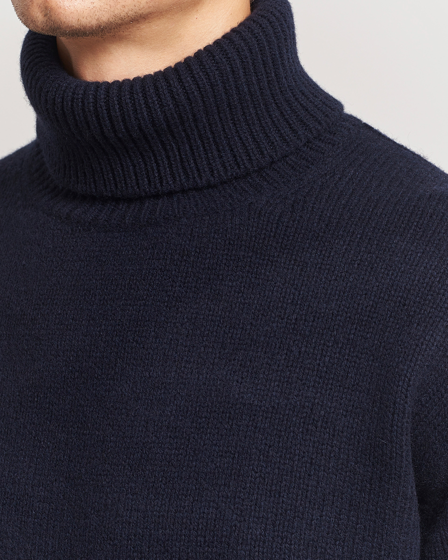 Herren | Pullover | Merz b. Schwanen | Merino/Cashmere Rollneck Dark Navy