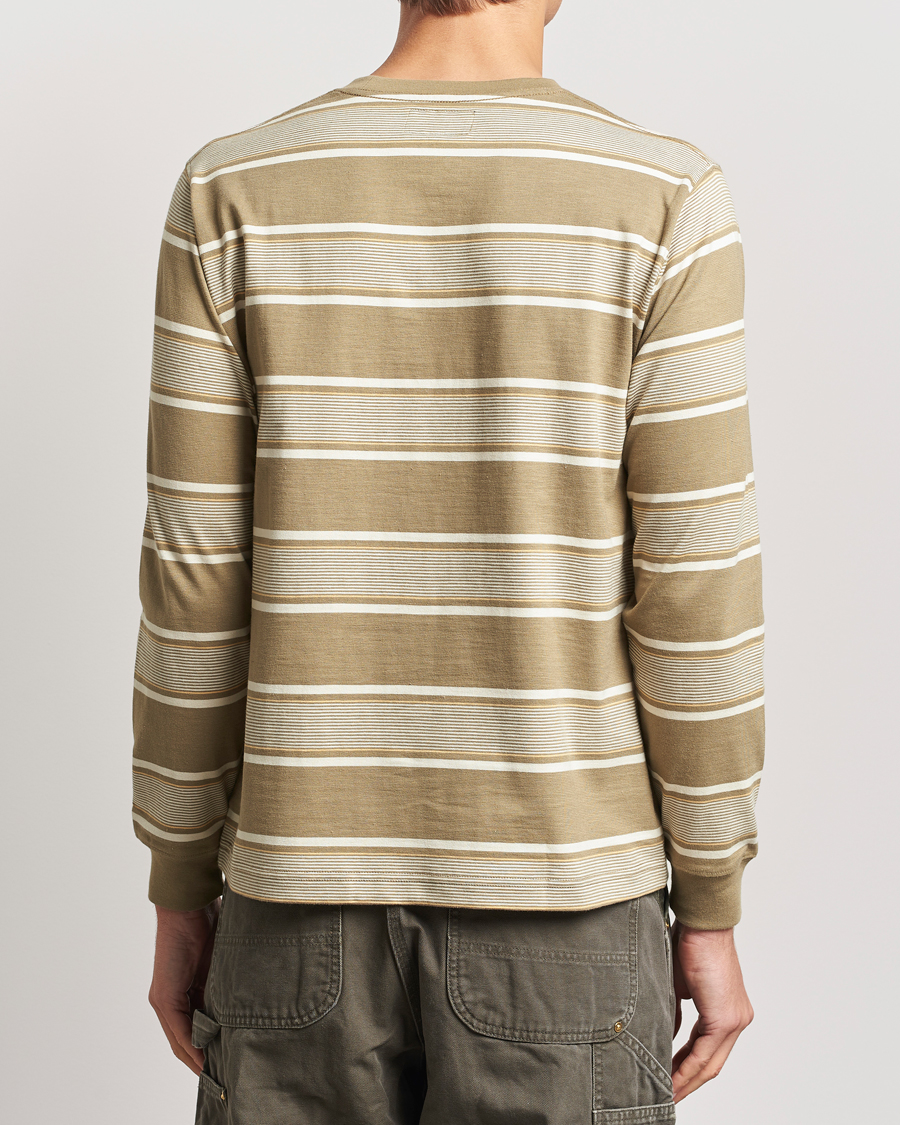 Herren | T-Shirts | BEAMS PLUS | Wide Stripe Pocket T-Shirt Olive
