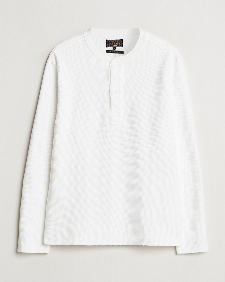 Herren | Pullover | BEAMS PLUS | Waffle Cotton Henley White