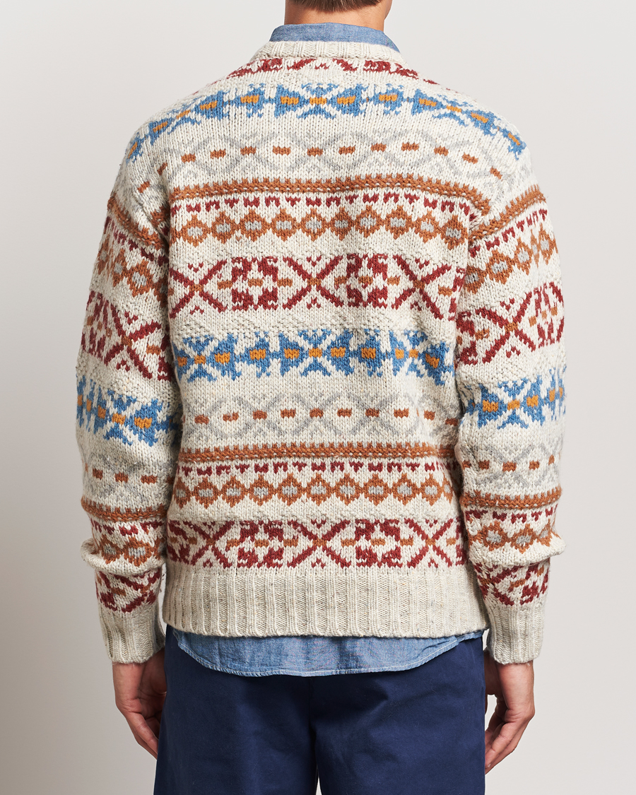 Herren | Pullover | BEAMS PLUS | Fair Isle Crew Neck Sweater Off White